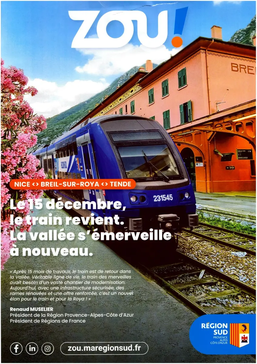 Ré-ouverture de la ligne SNCF Nice -Tende