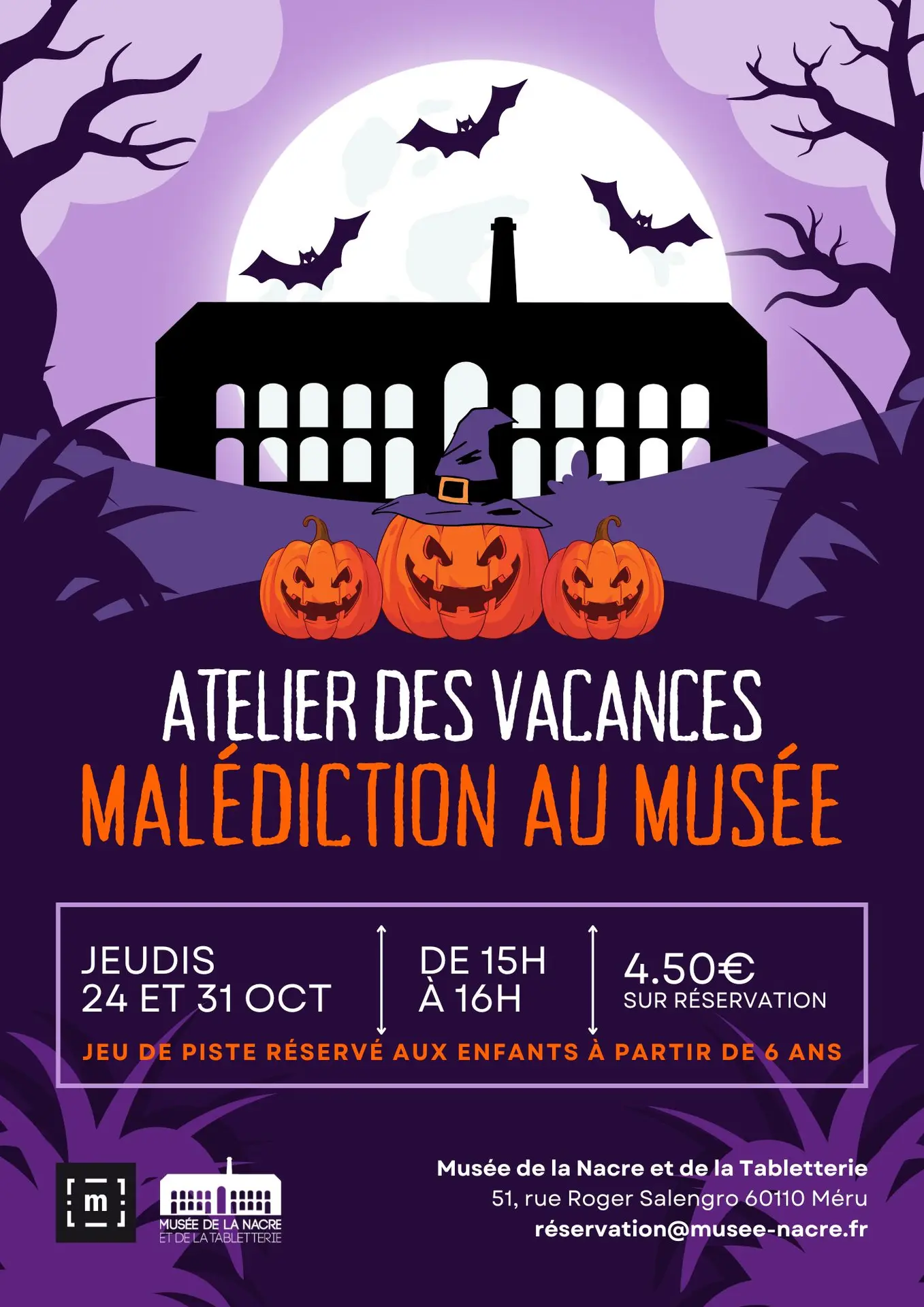 Atelier des vacances Malédiction au musée