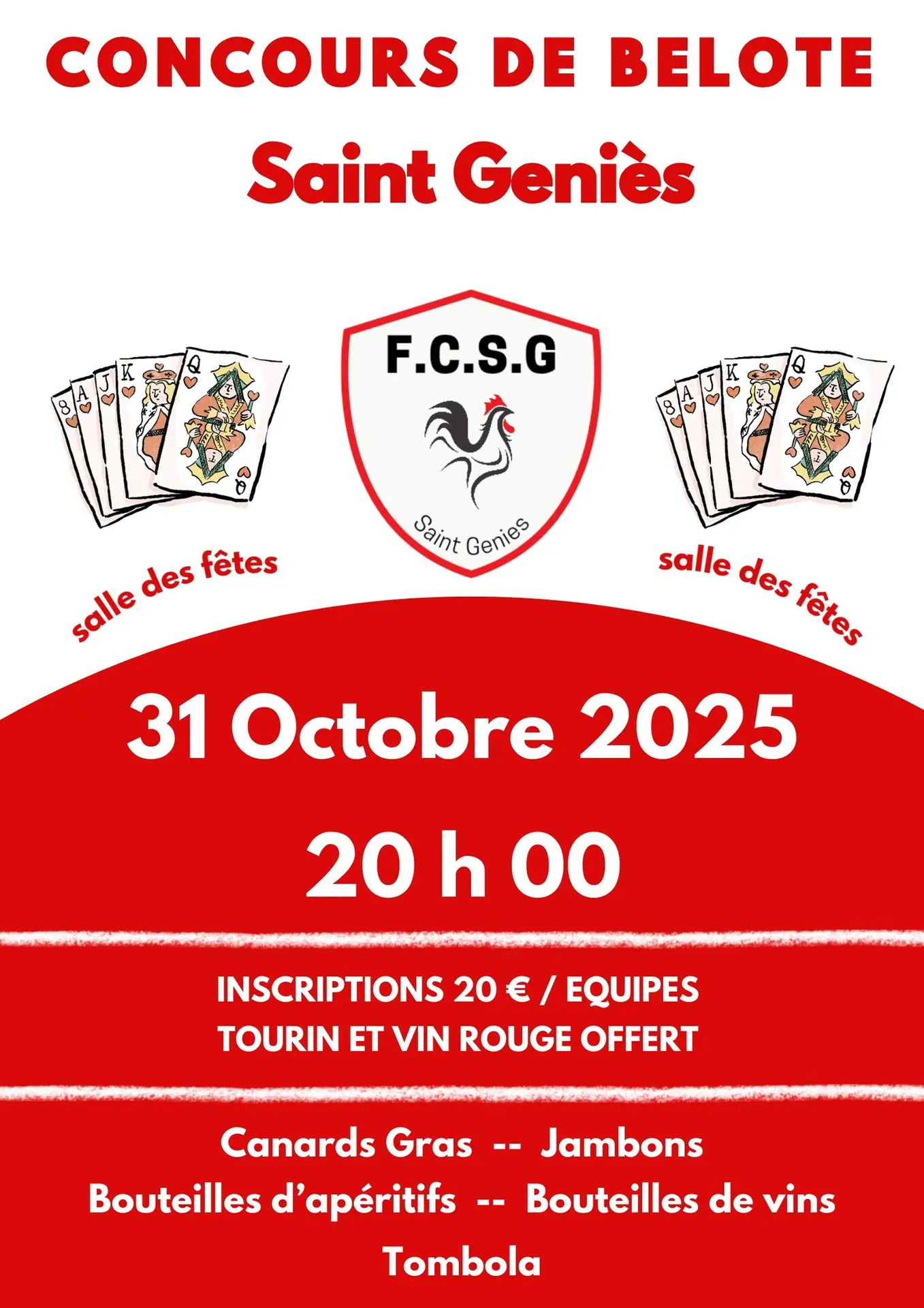 Belote Saint Geniès 31 octobre