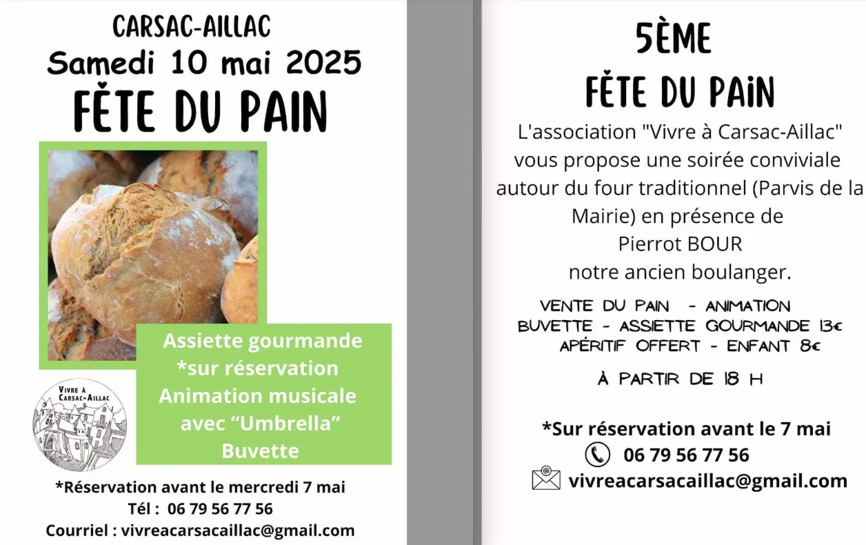 Fête du pain Carsac 10 Mai 2025