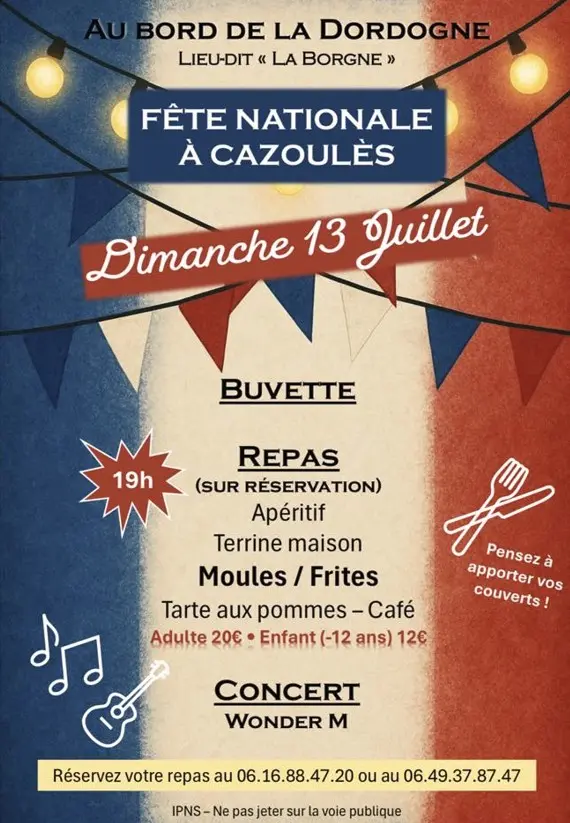 Fête nationale Cazoulès 13 Juillet 2025