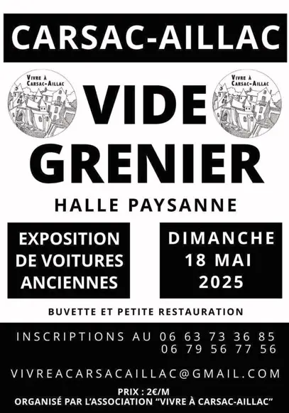 Vide grenier Carsac 18 Mai 2025