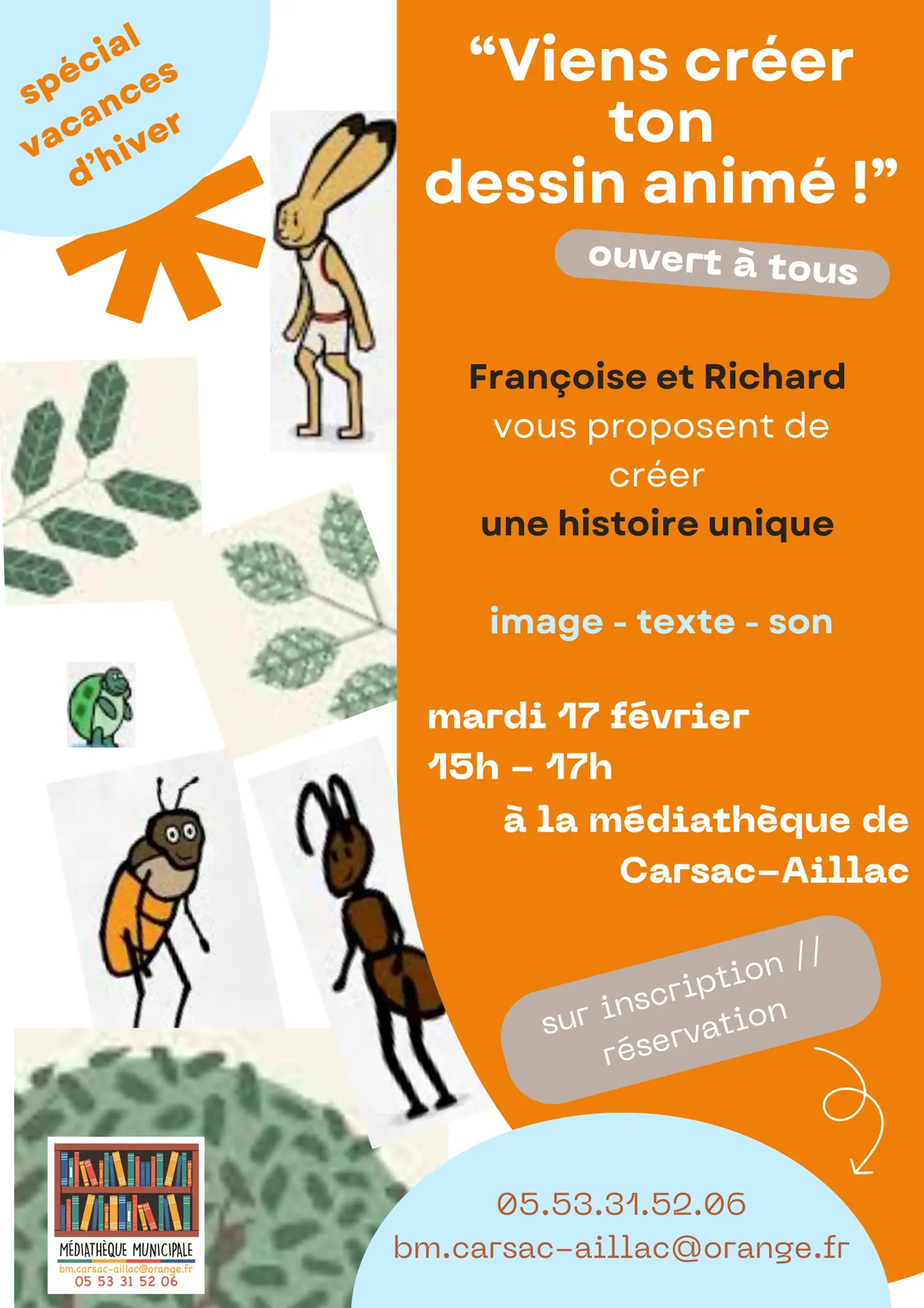 2025 animation médiathèque - dessin animé 17 février