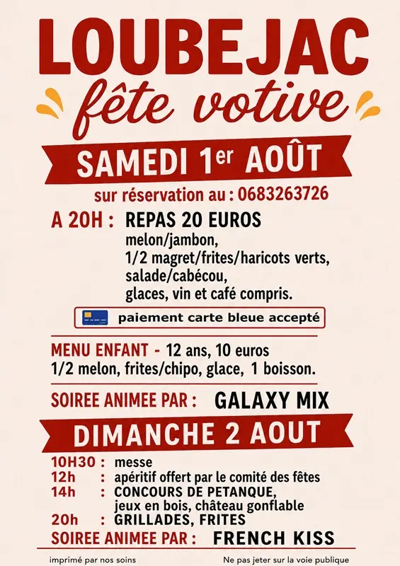 fete votive LOUBEJAC 2026