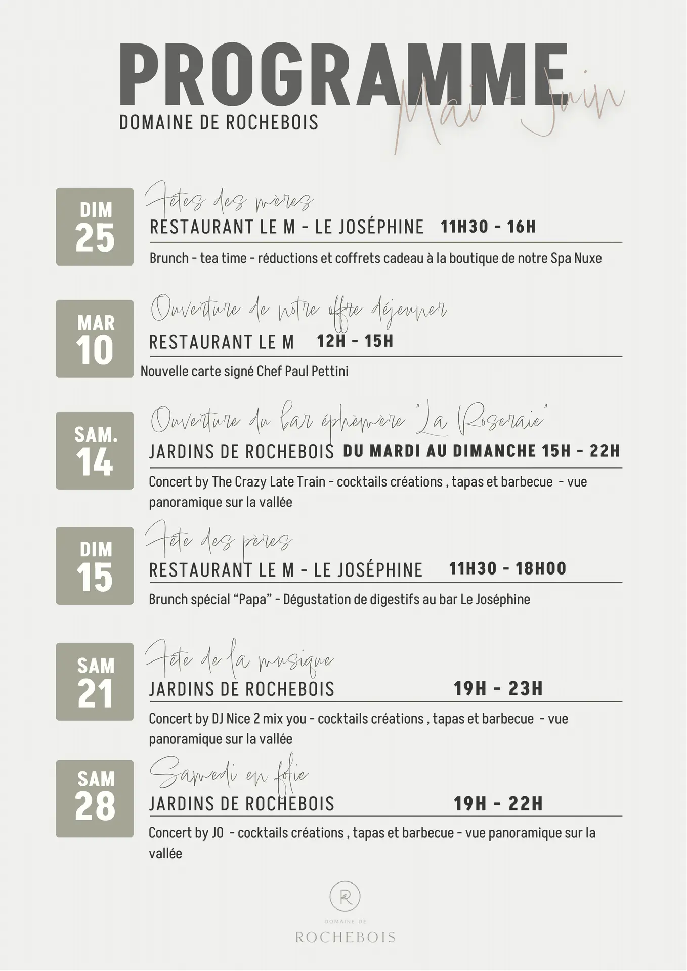 Programme Rochebois