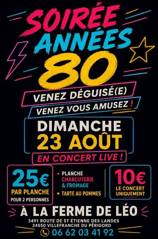 soiree-années 80 ferme de léo