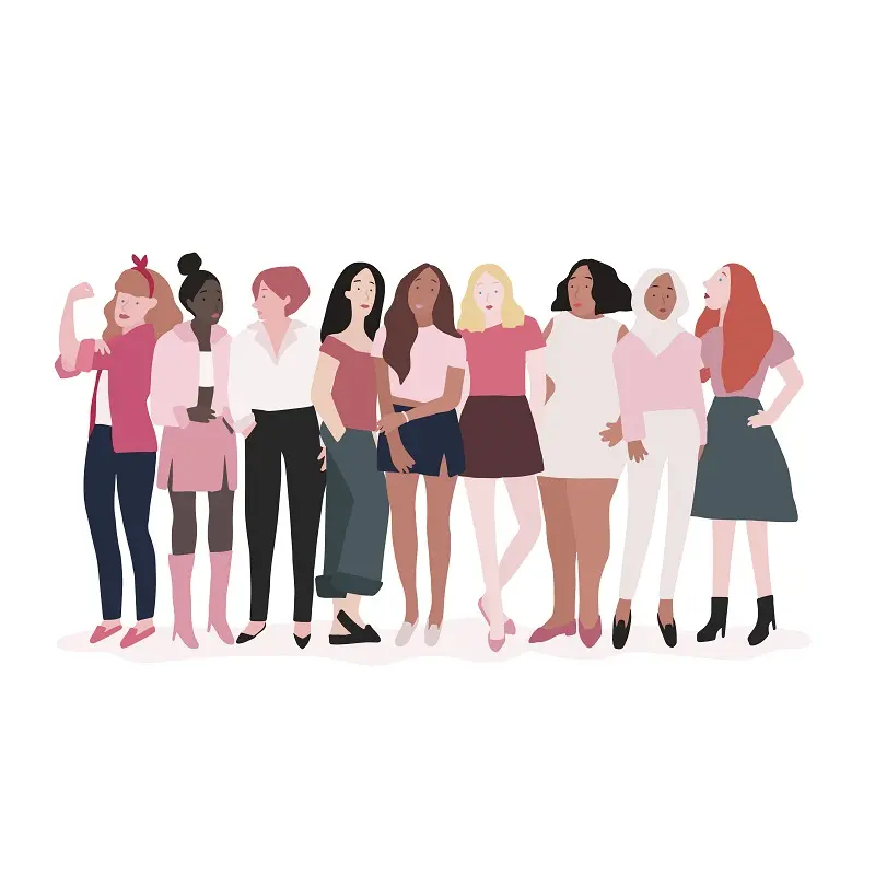 Group-of-strong-women-vector