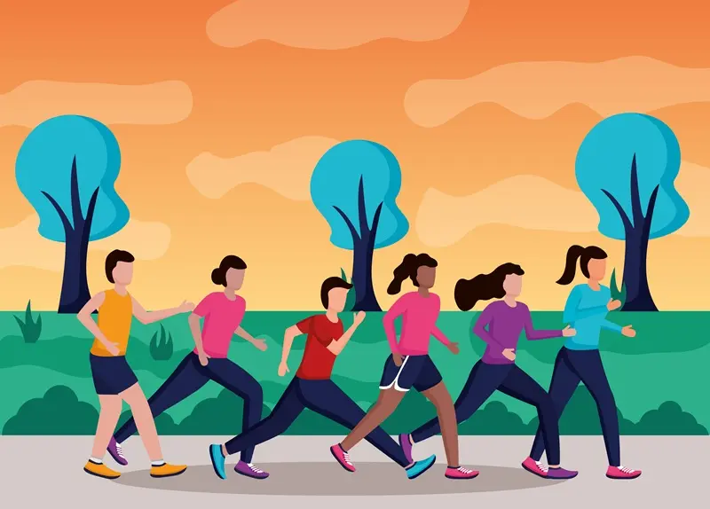 people running activity