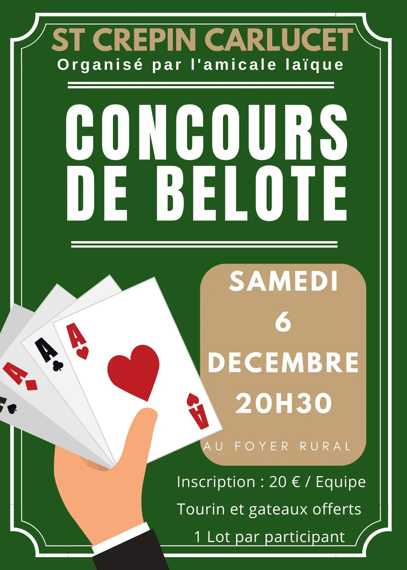 Concours belote 6-12-25 Saint Crépin et Carlucet