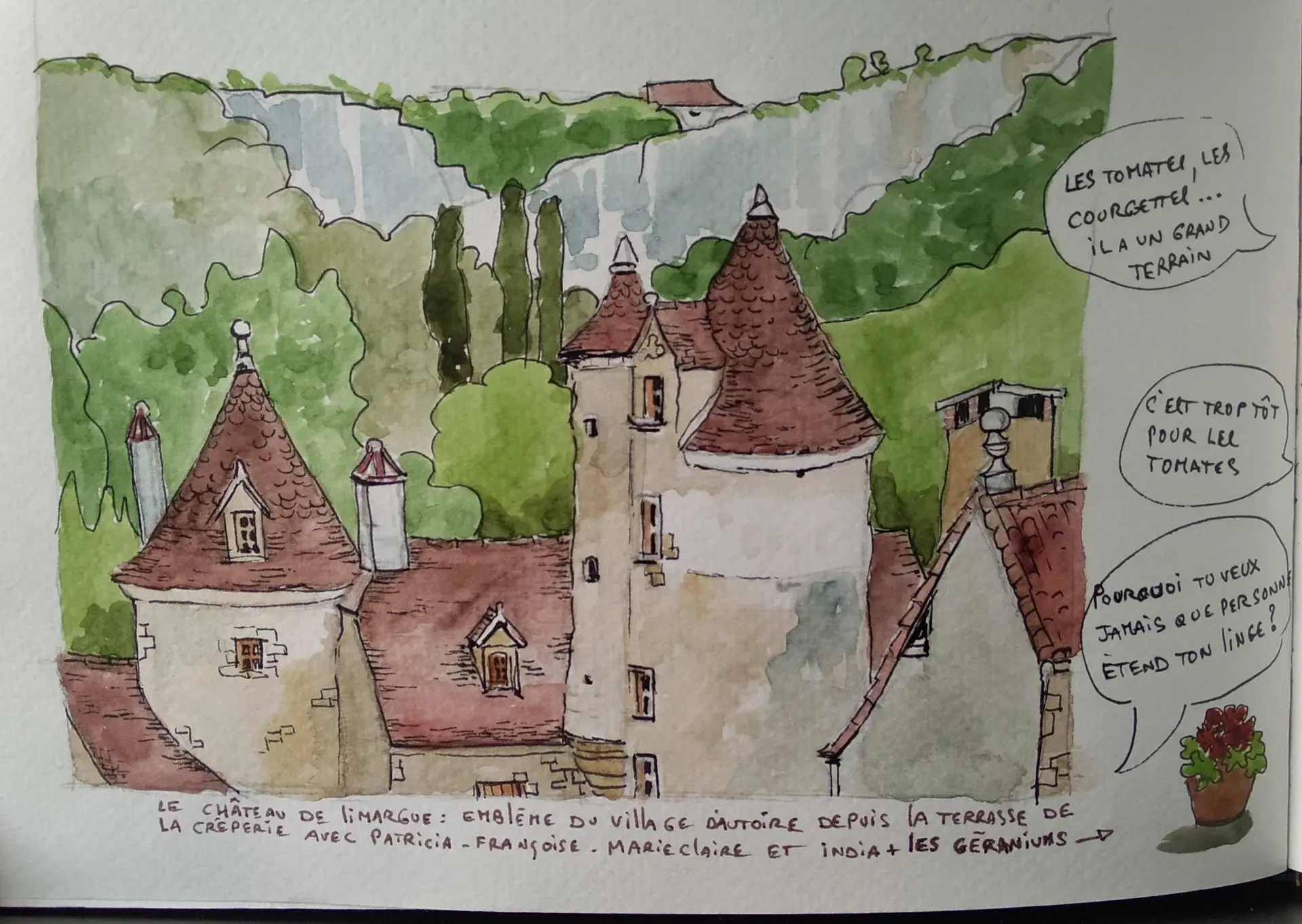 030723 Croq'balade en Quercy château de Limargue- Josine Jansen