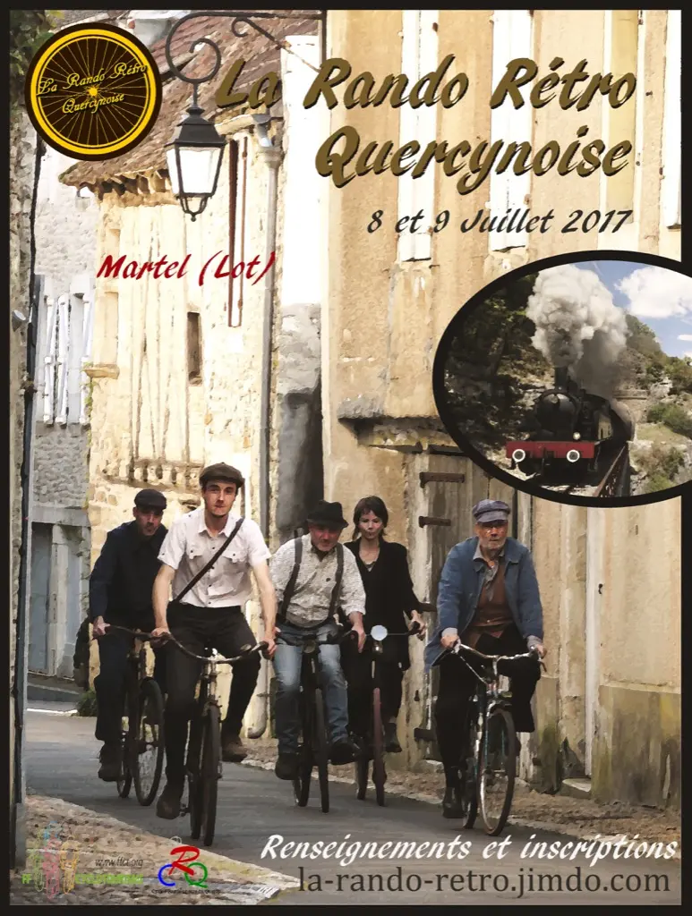 Affiche La Rando Rétro Quercynoise + logos