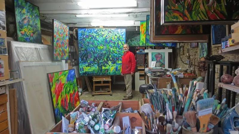 Piet Snoeren dans son atelier OK