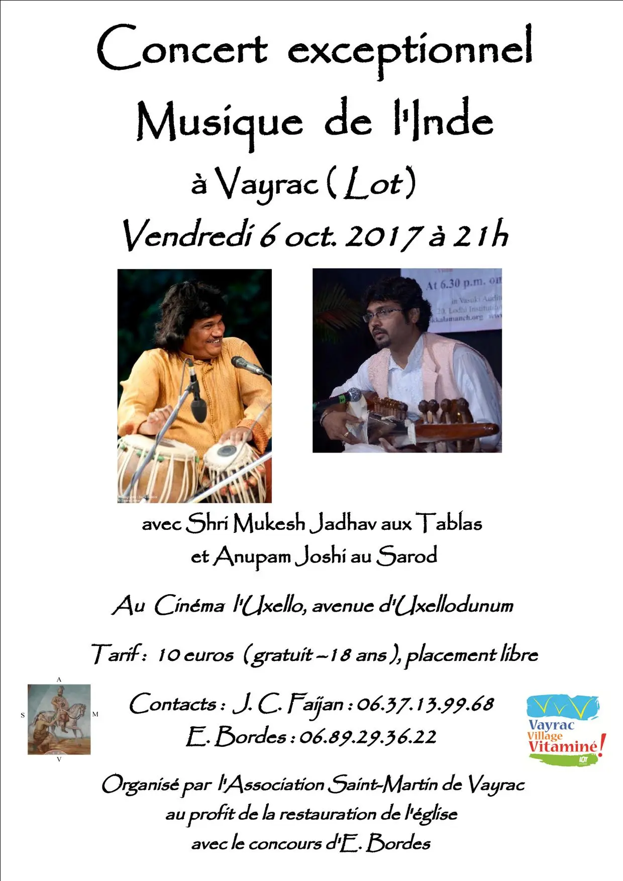 affiche concert 6 octobre 2017 Vayrac