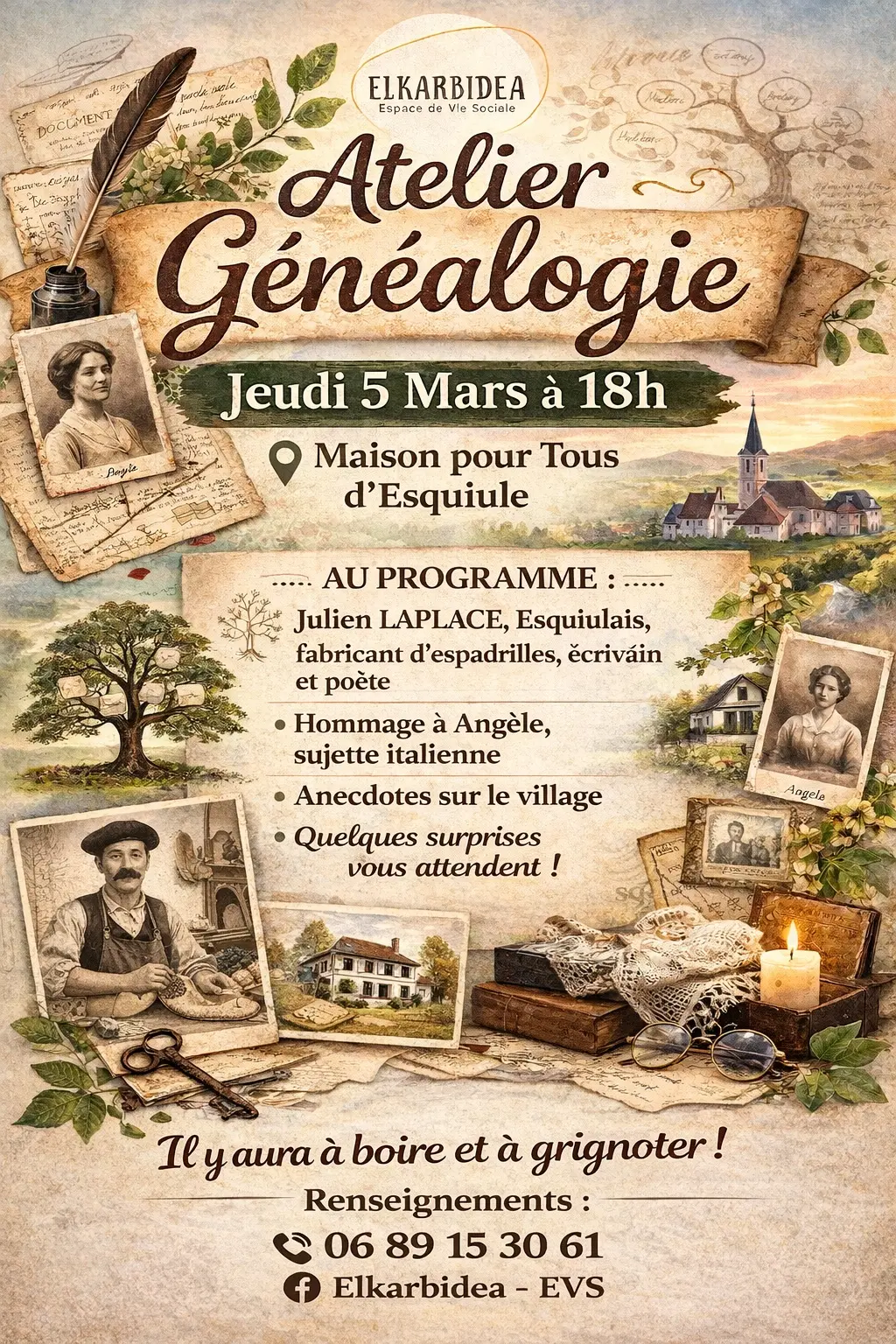 Atelier généalogie à Esquiule