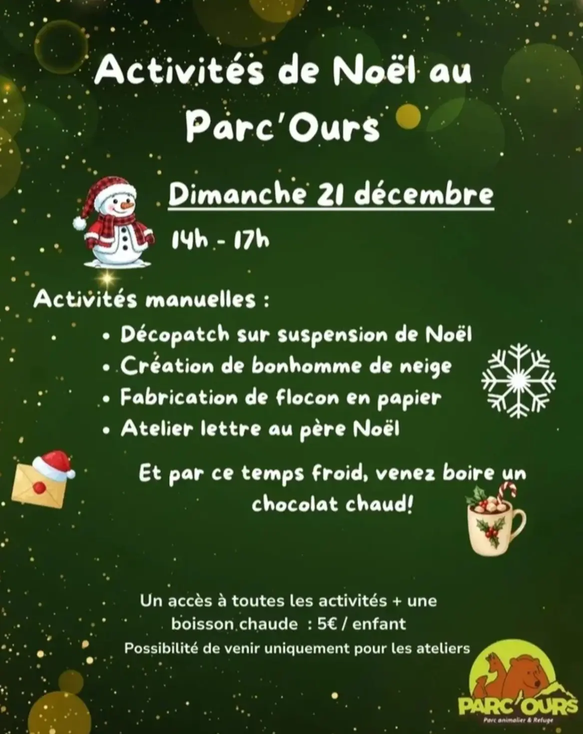 Acitivité Noël Parc'Ours