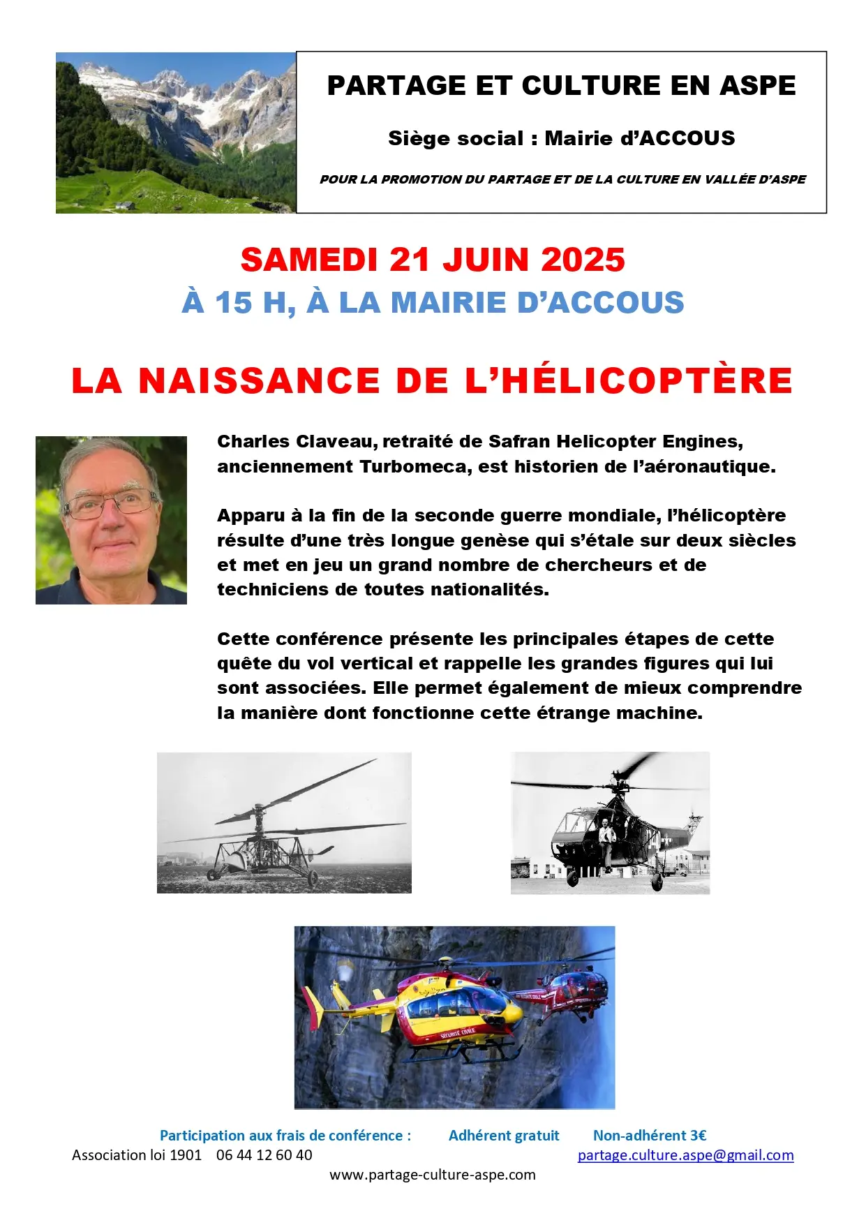 Affiche - Charles Claveau hélicoptère