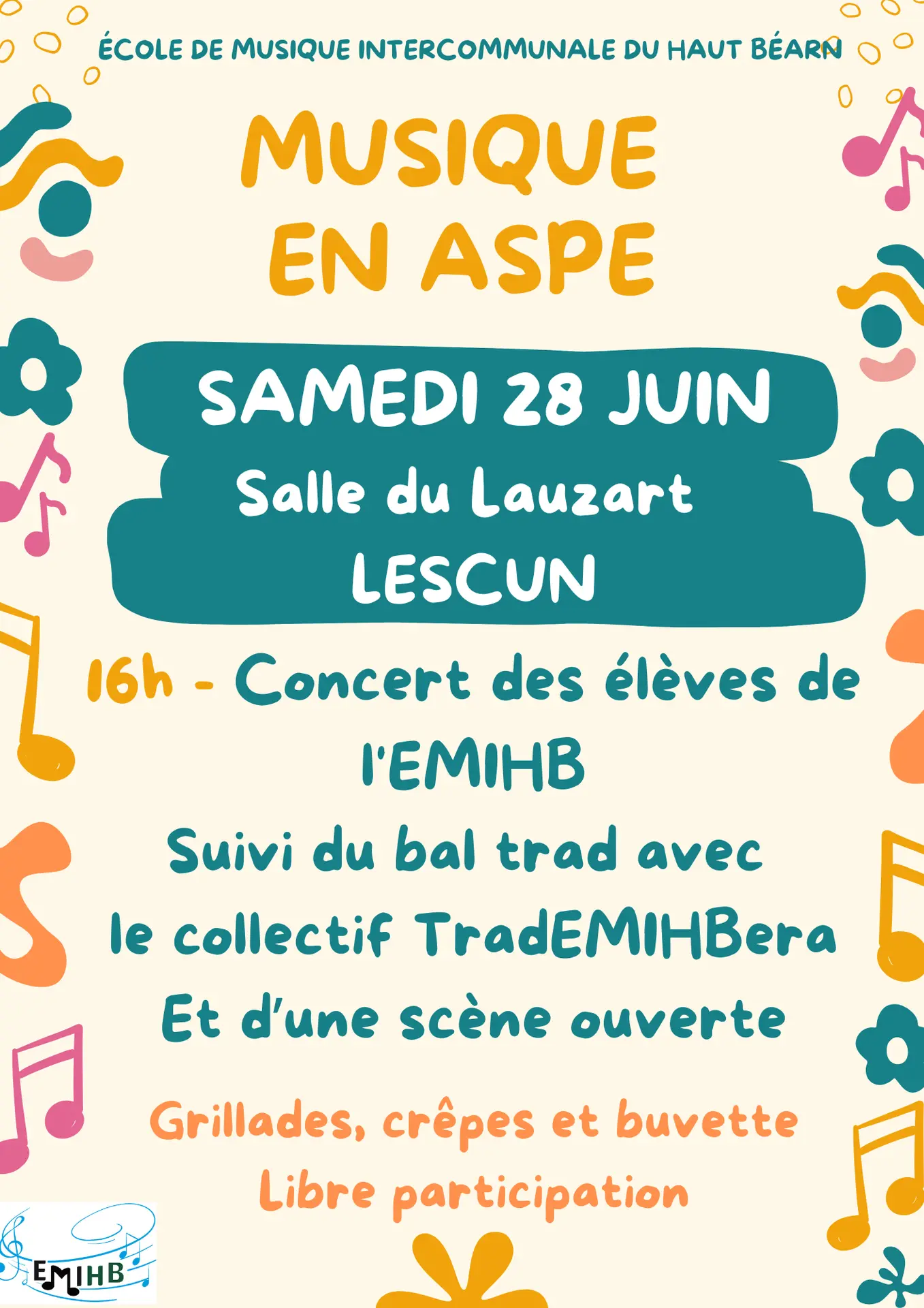 Affiche fête en Aspe - Lescun