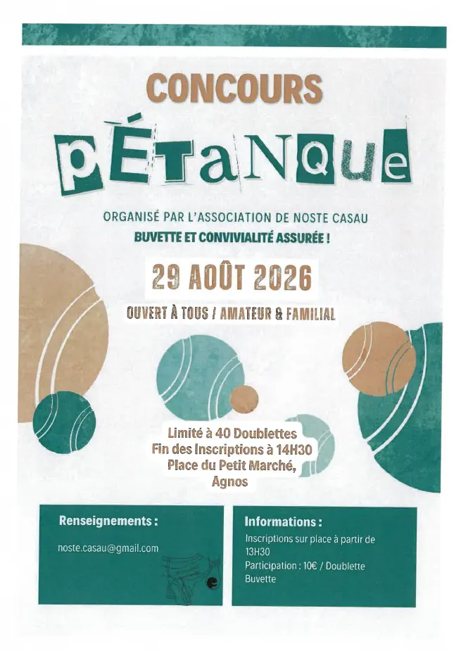 Concours de petanque AGNOS