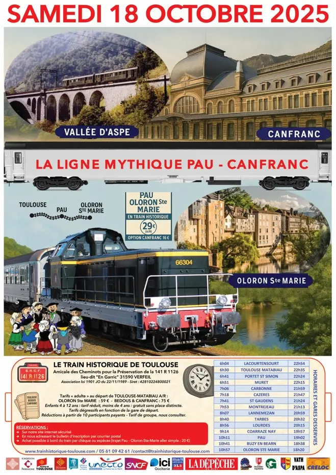 Ligne PAU-CANFRANC 18.10.2025 départ PAU