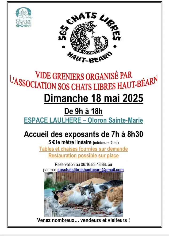 Vide grenier SOS chats libres Haut-Béarn