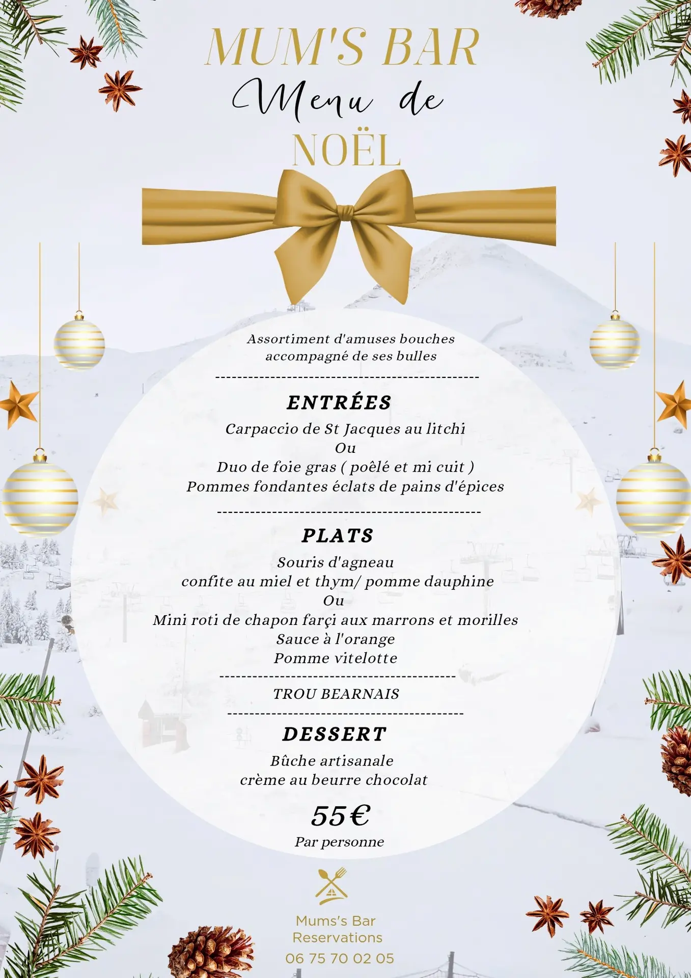 menu noel Mums