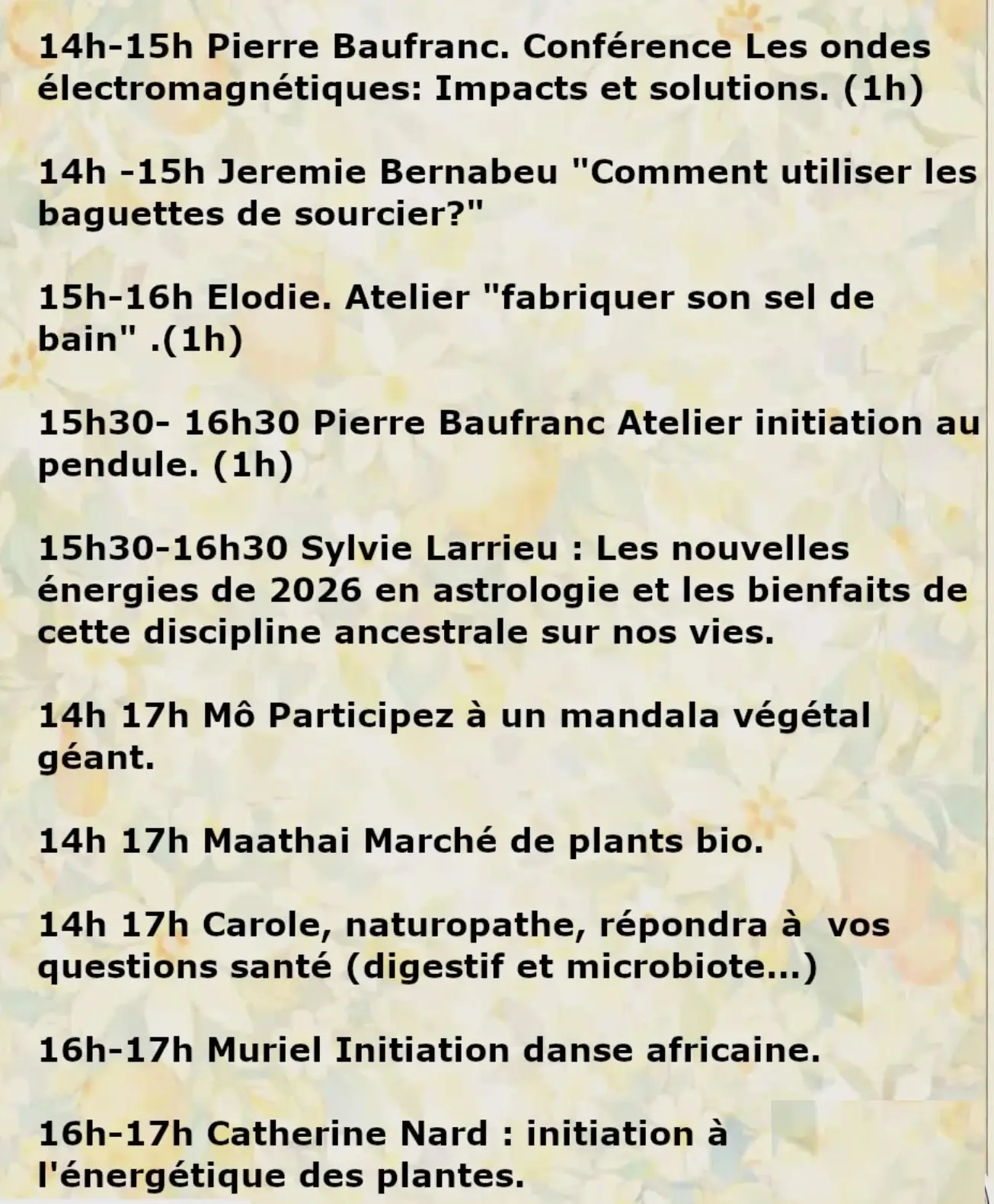 Fête du printemps au chaudron programme