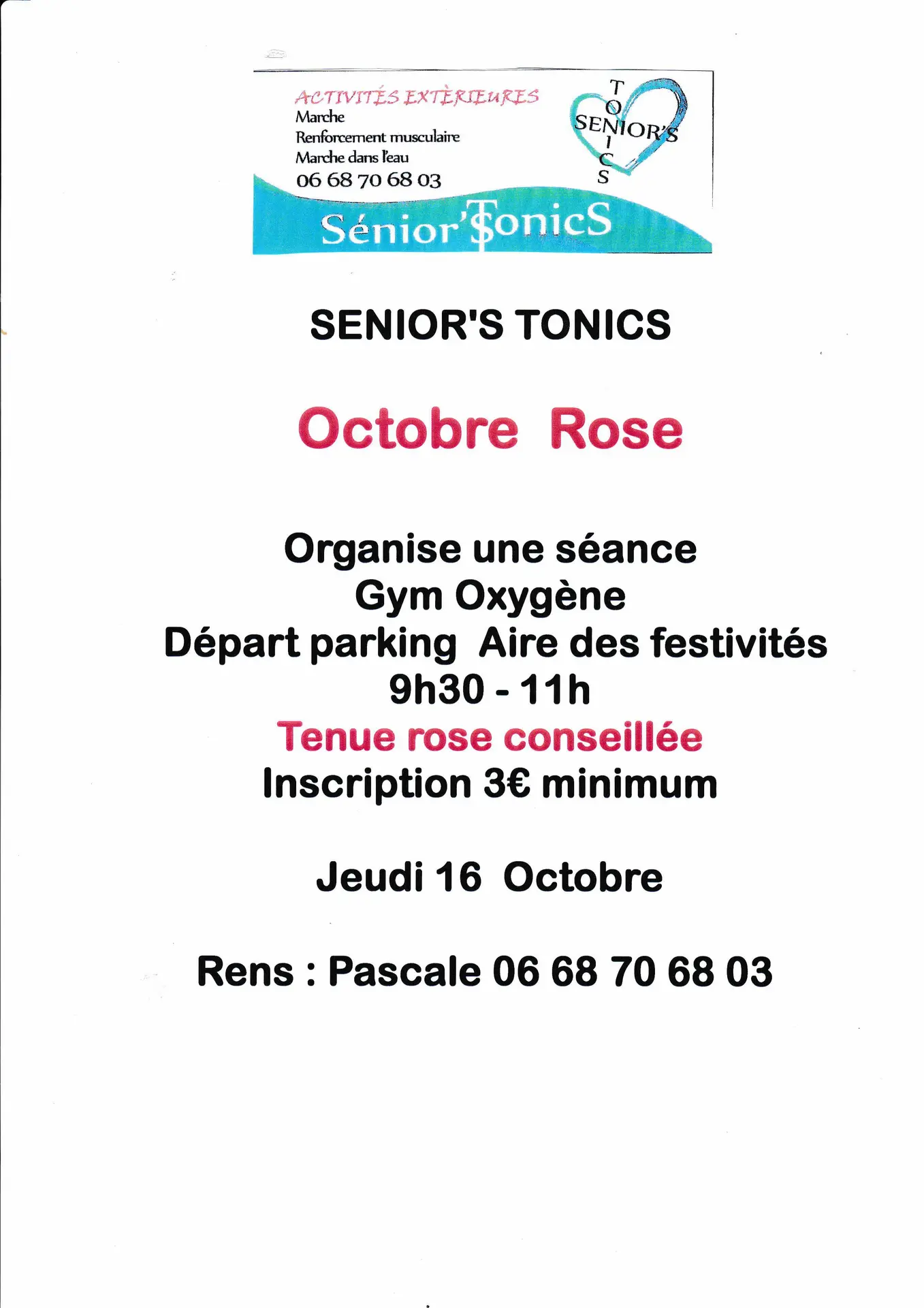 Octobre rose - SENIOR TONIC