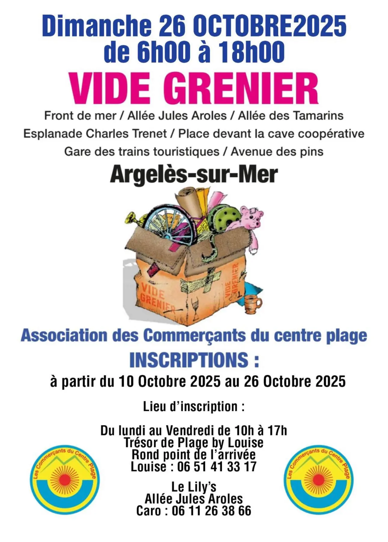 Vide grenier centre plage 26 cotobre 2025