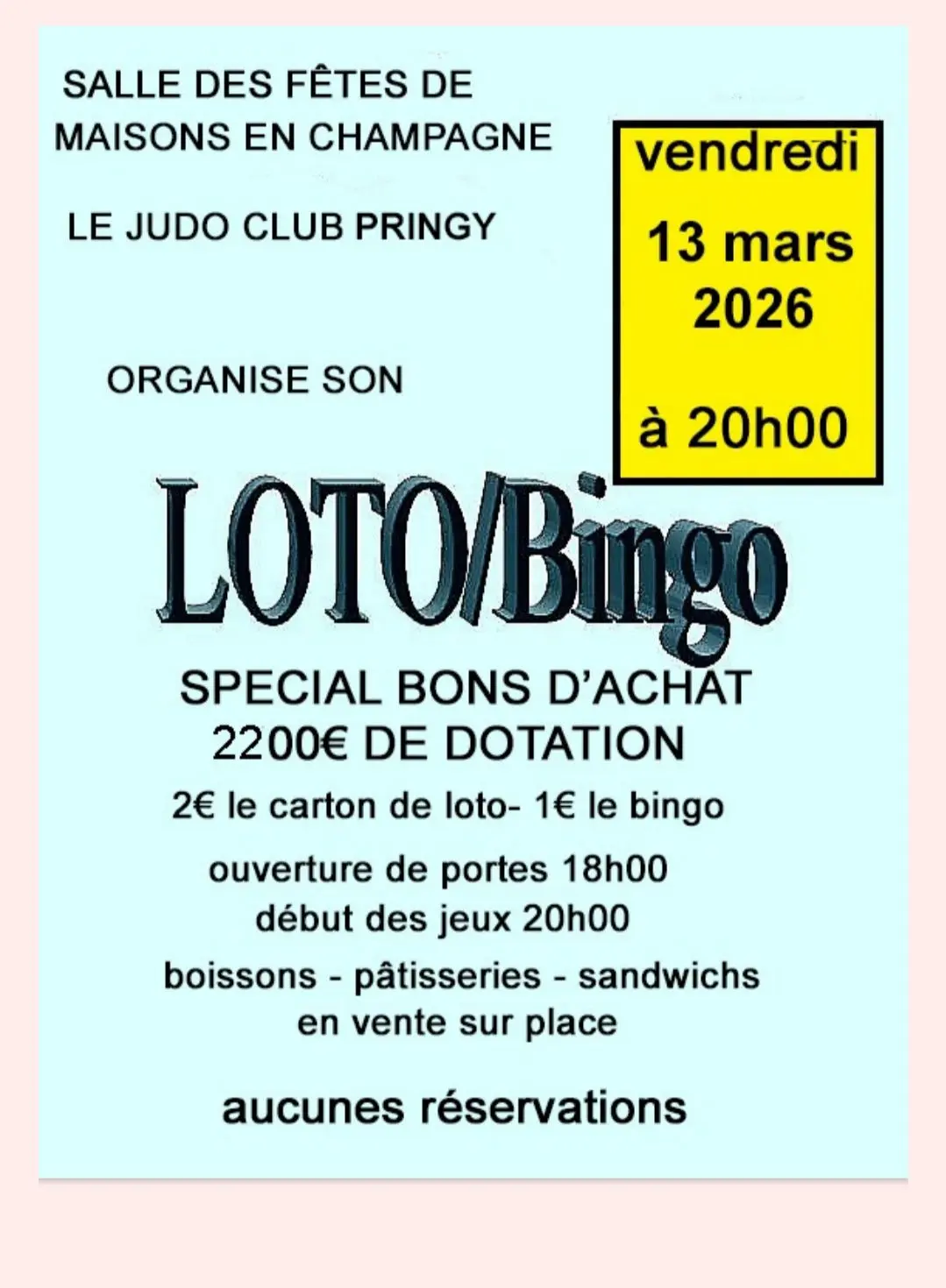 LotoBingo du Judo Club Pringy 1306206