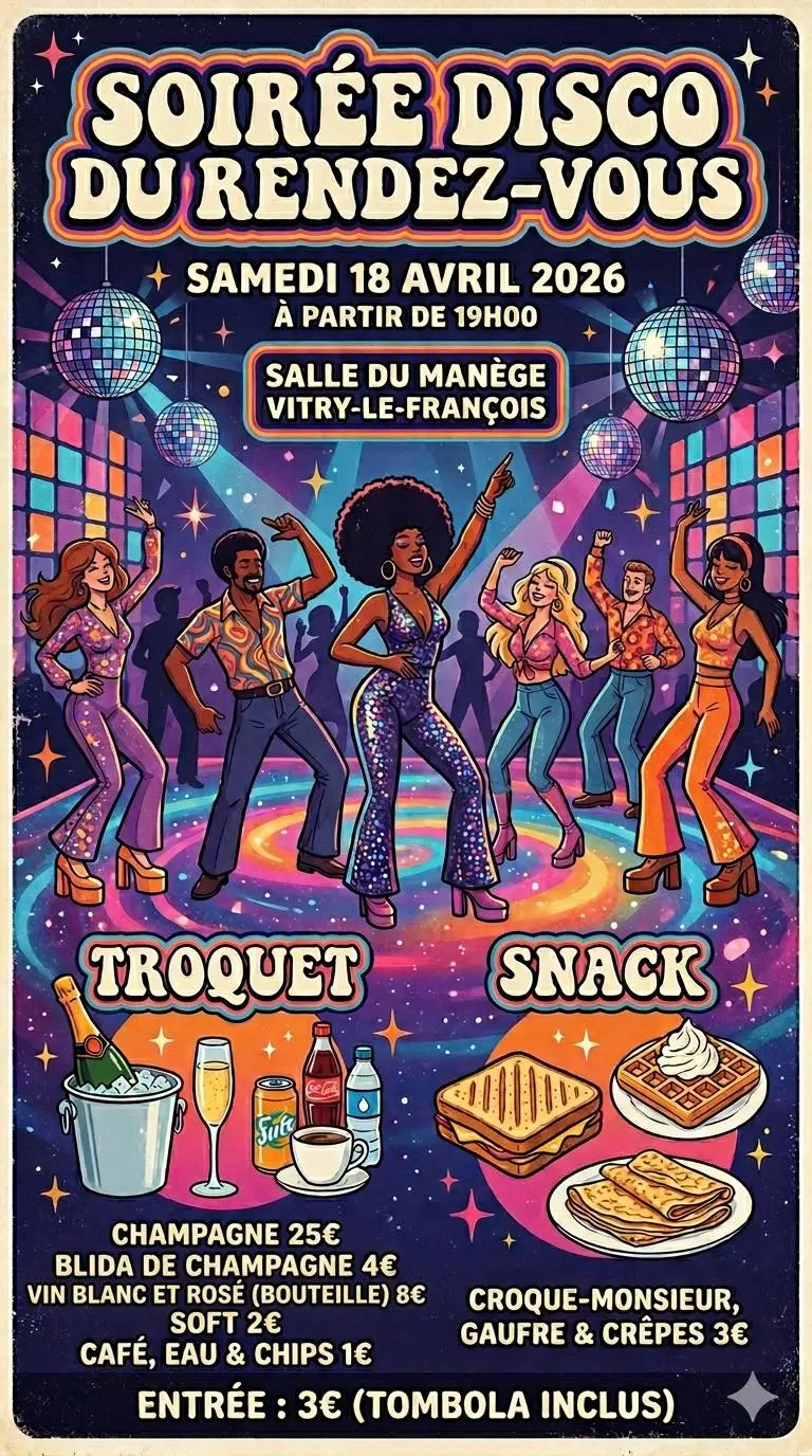 Soirée disco du Rendez-vous Vitry-le-Frs