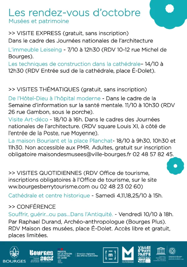 Les rendez-vous d'octobre 1