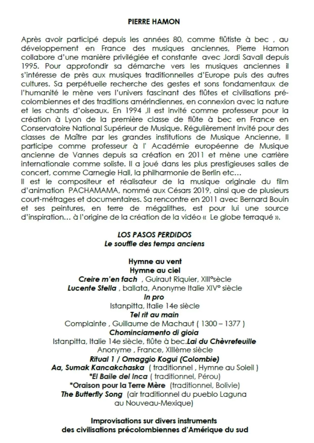 Concert flutes Pierre Hamon