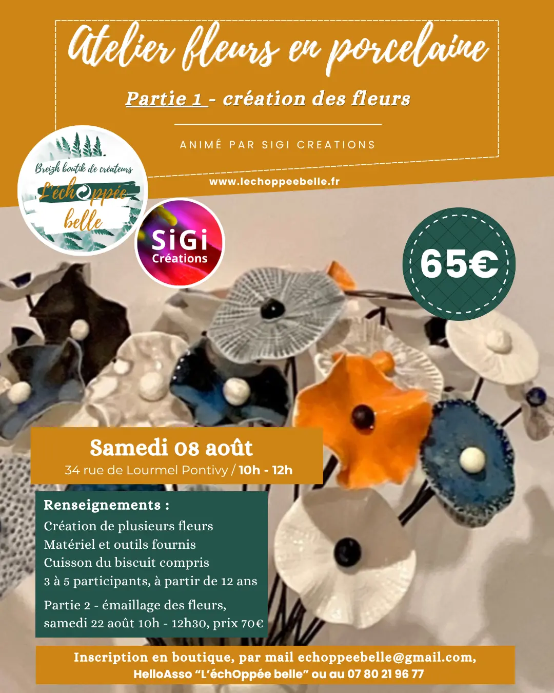 Atelier fleurs en porcelaine - partie 1