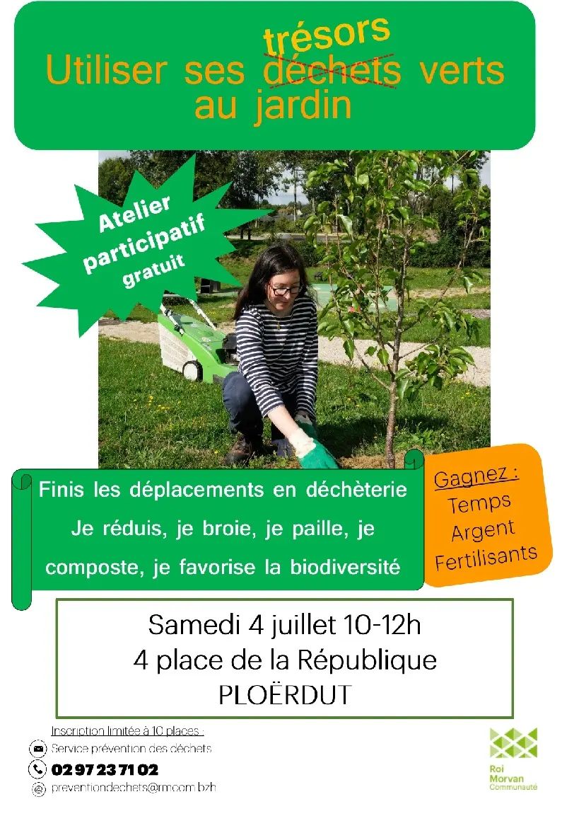 Affiche atelier jardinage zéro déchet Ploërdut