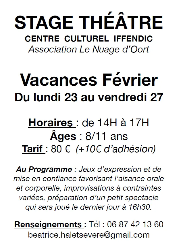 Affiche stage théâtre