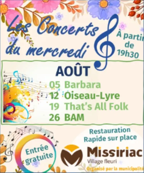 Concerts du mercredi-Missiriac-août-2026