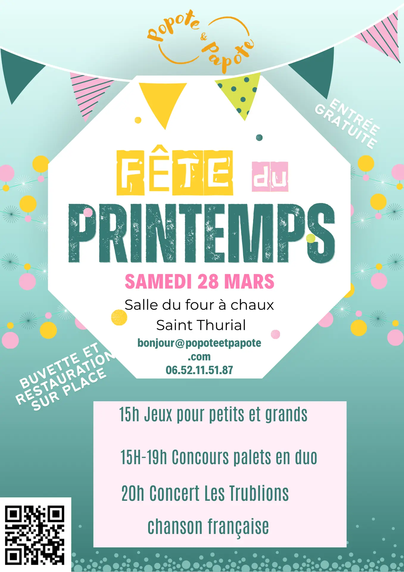 Affiche Poster Évènement Concours de Pétanque Simple Moderne Photo Bleu Rose - 1