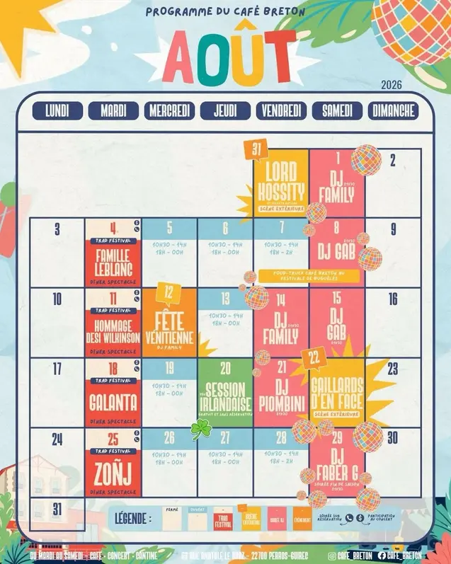 Programme août 2026