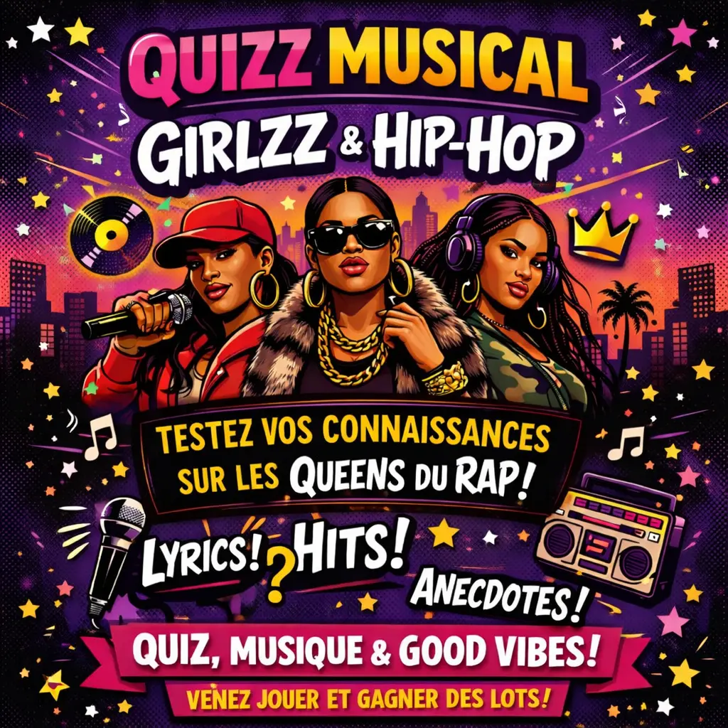 Visuel carré Blind test femmes dans le hip-hop 12 juin 2026
