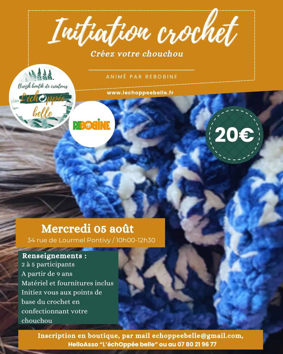 Atelier initiation crochet 05 08 2026