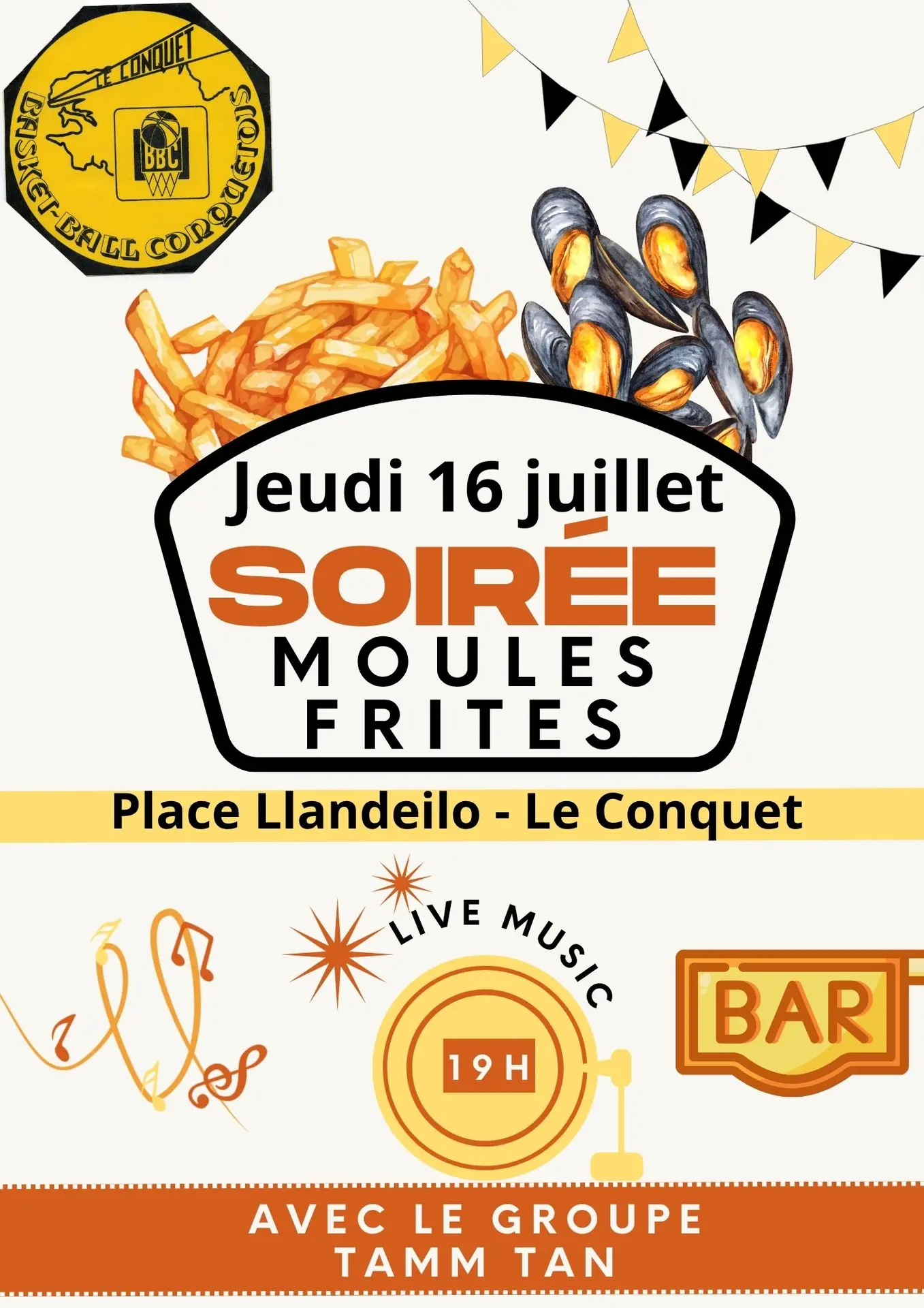 affiche concert moules frites bbc 16 JUILLET 2026