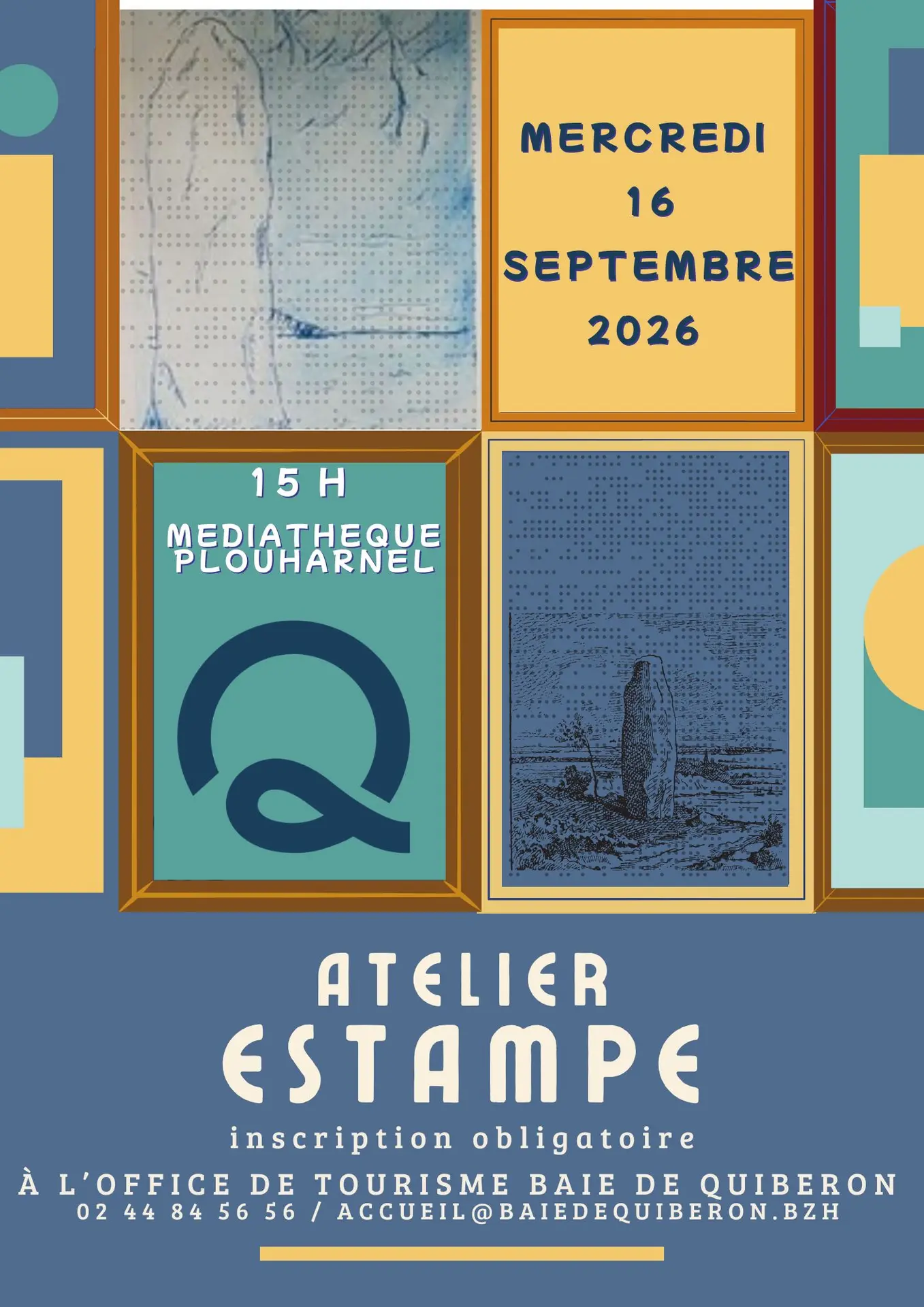 Atelier Peinture Enfant Affiche Flyer Art Moderne Tableaux Coloré Cubisme - 1