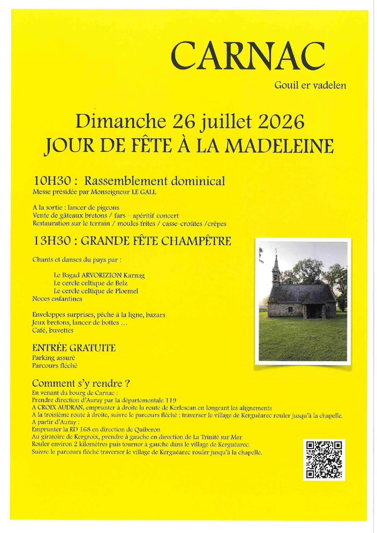 Fête a la Madeleine Carnac 2026