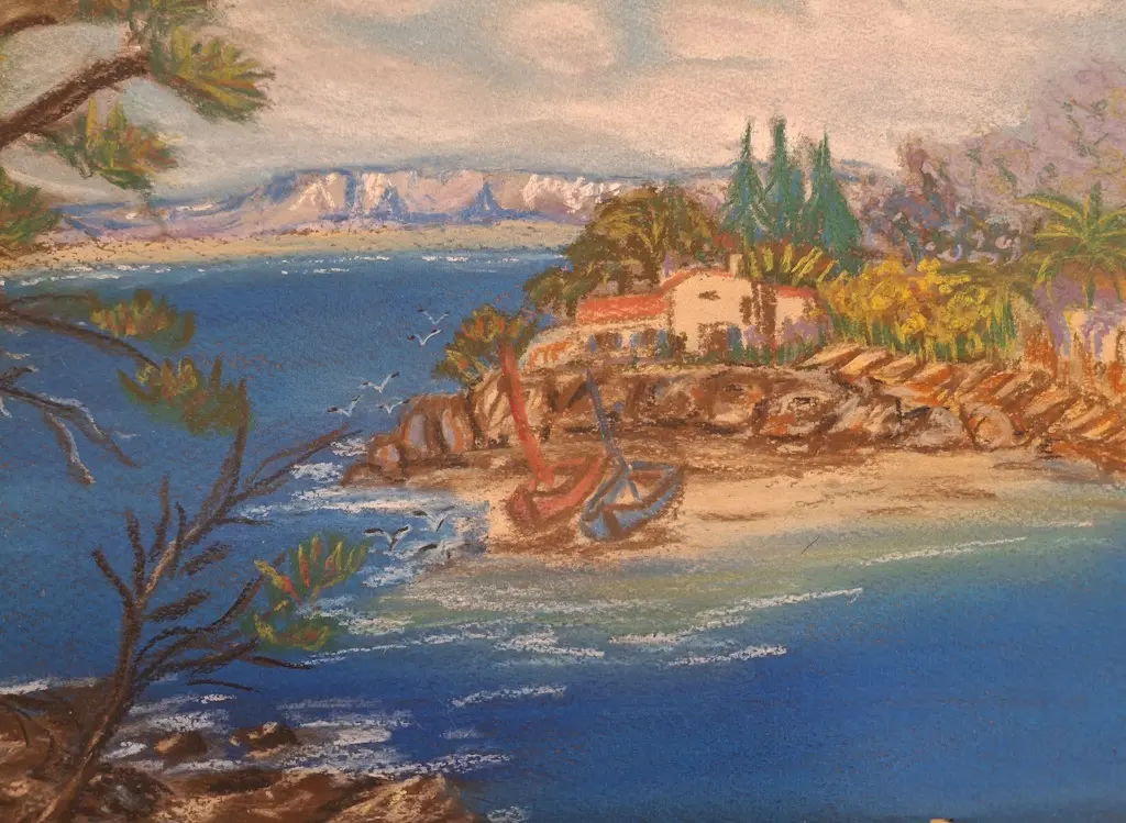 Paysage méditérannéen - Pastel