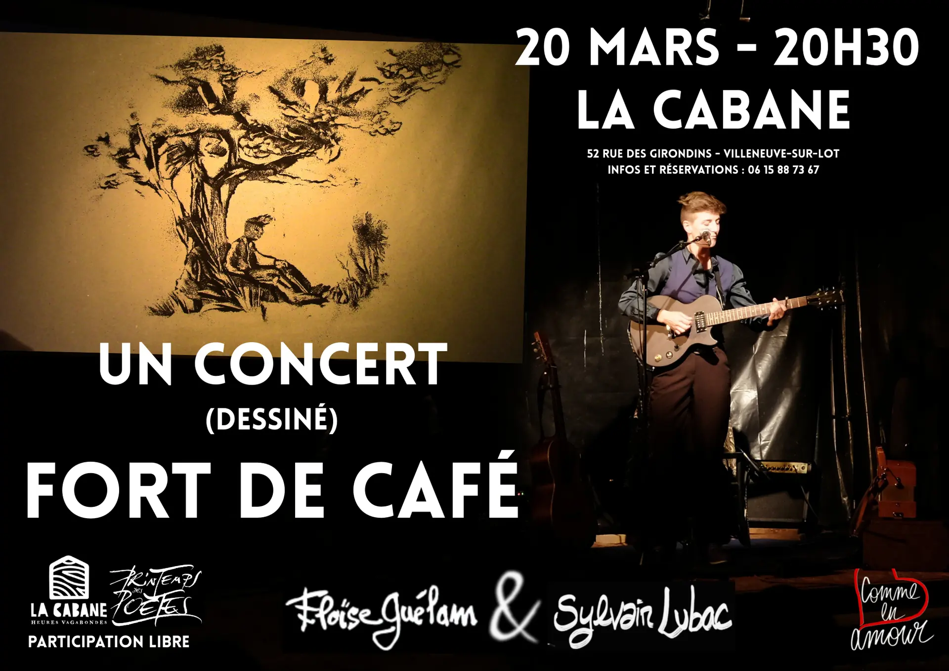 20 MARS - 20H30 À LA CABANE (Affiche A3 Paysage) - 1