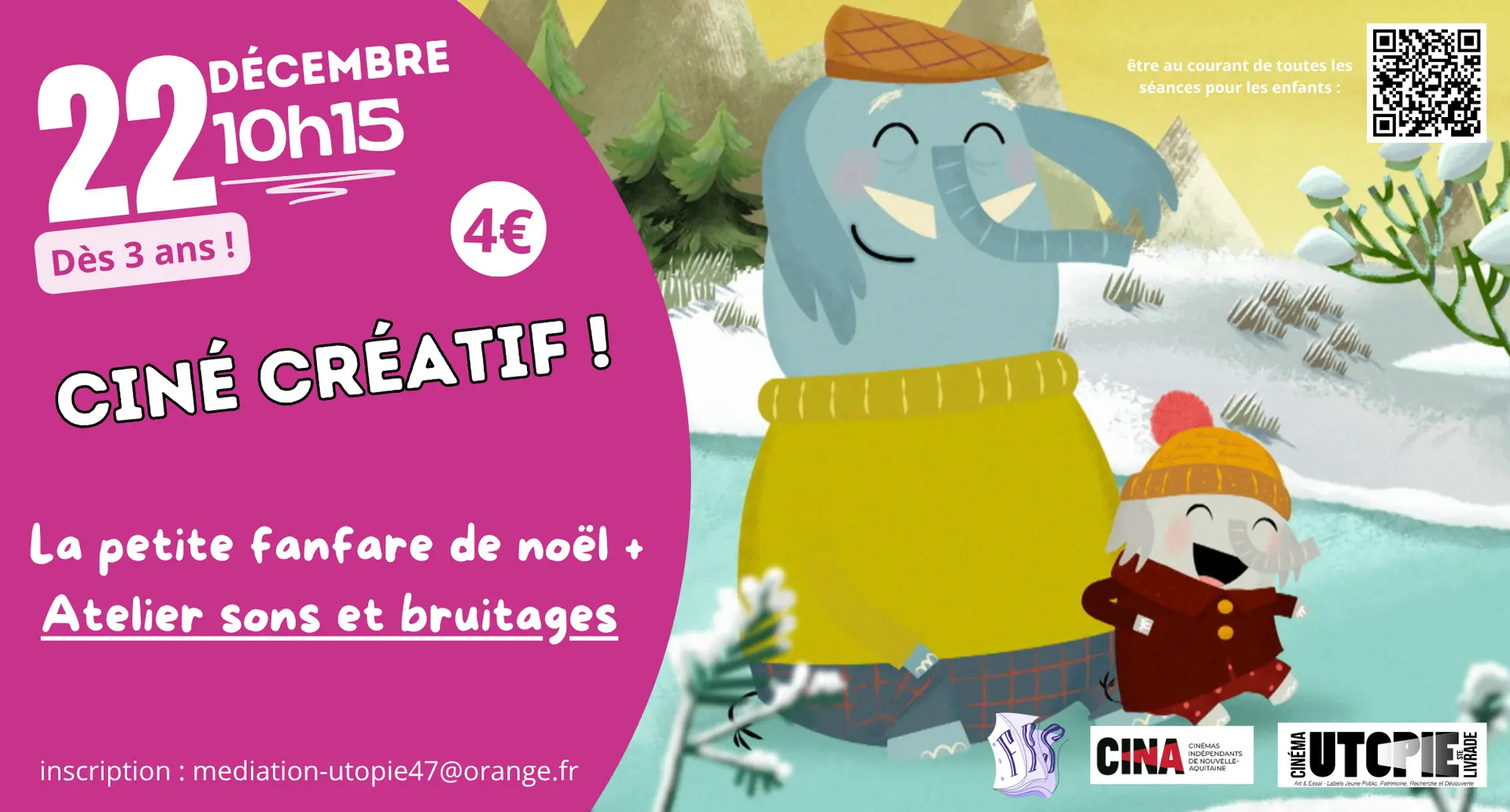 Cartons fin nov - décembre - ciné créatif de noel