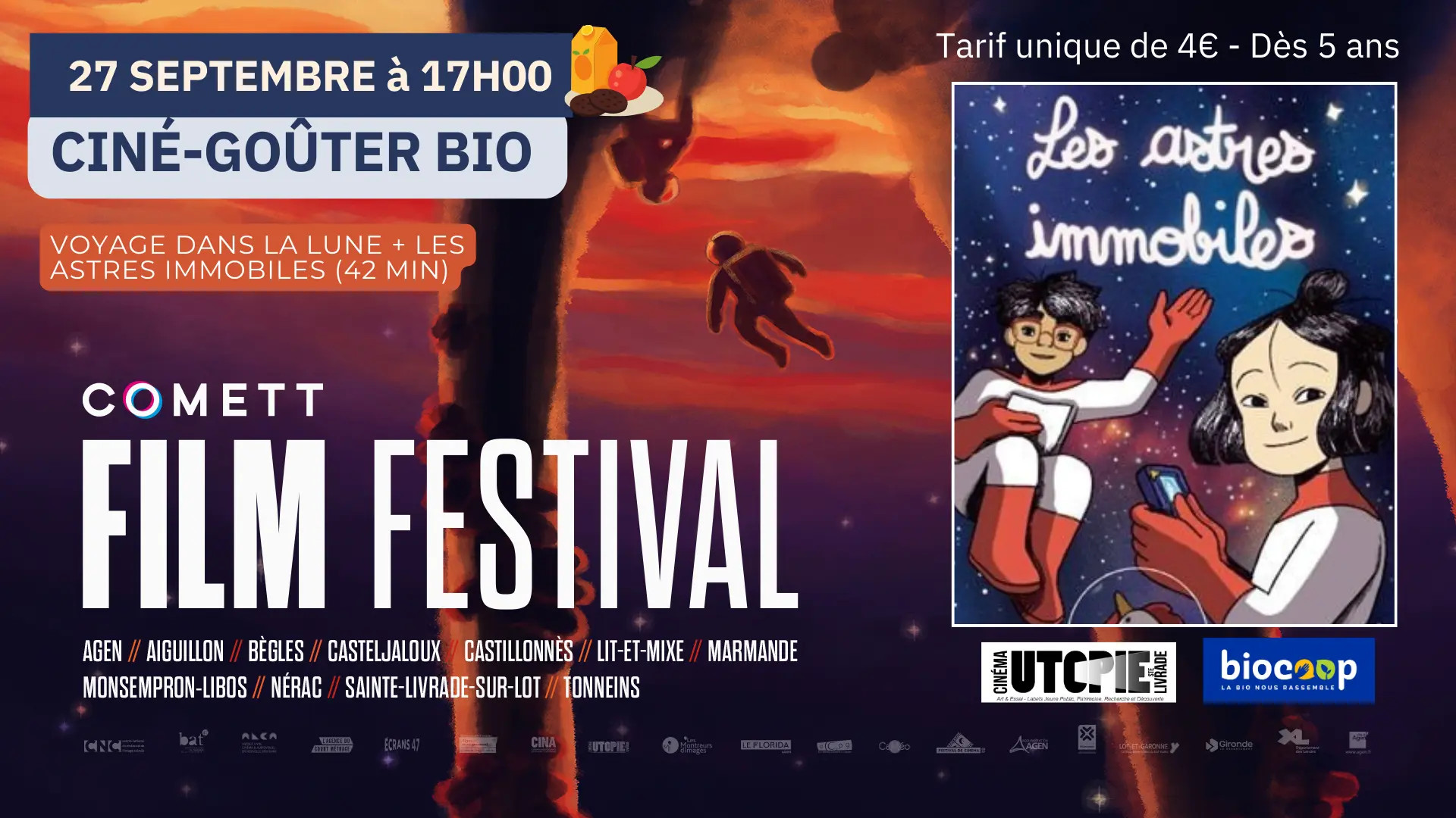 Cartons COMETT FILM FESTIVAL 2025 - ciné-goûté voyage dans l'espace