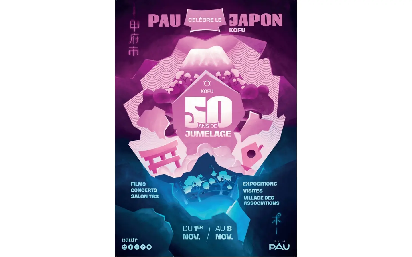 Affiche Pau célèbre le Japon