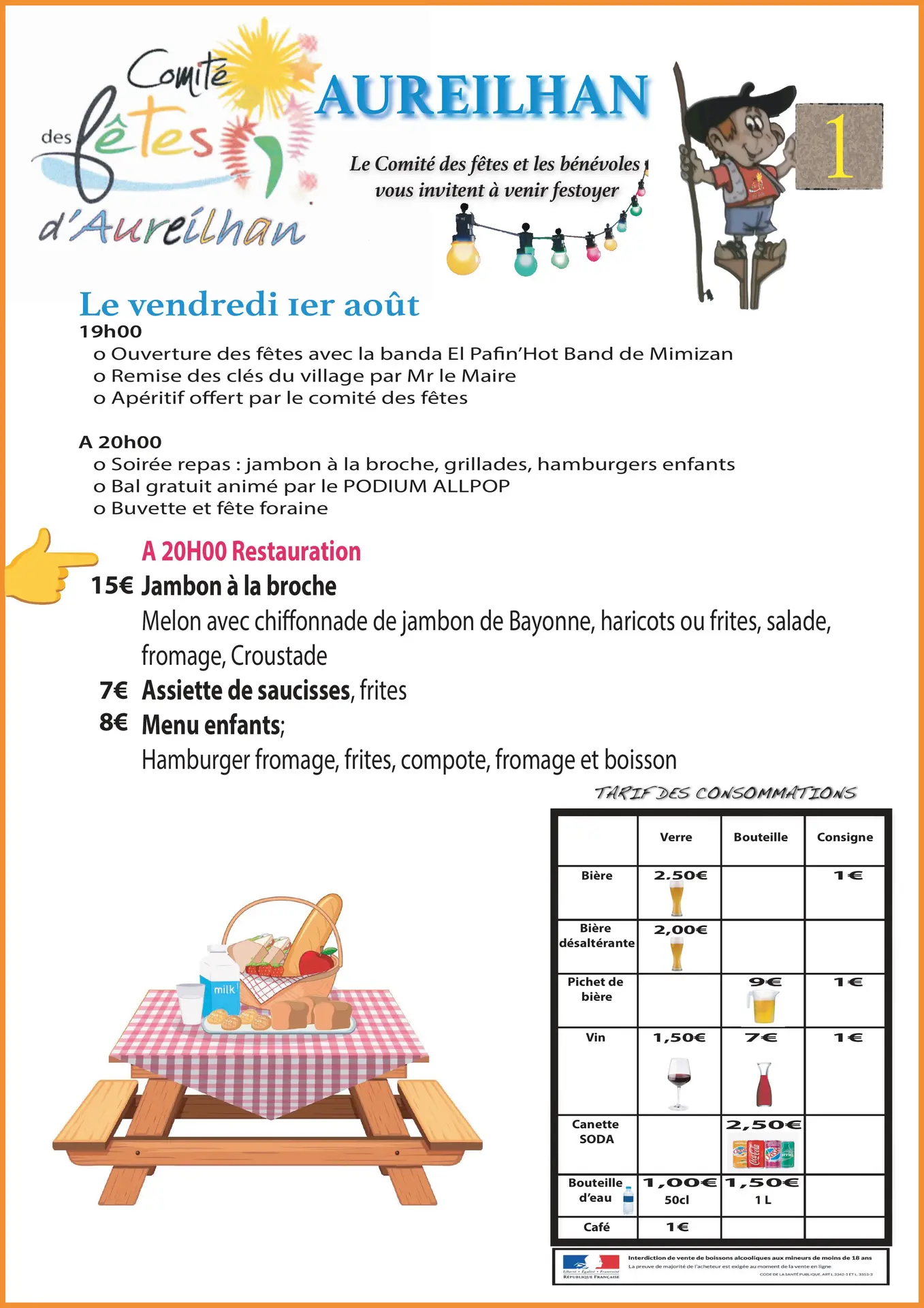 Aureilhan - Affiche Fêtes - Programe 1 août 2025
