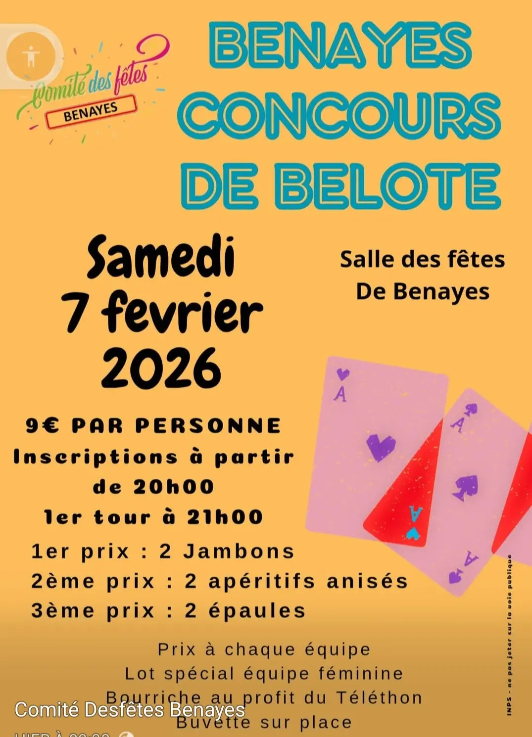 Benayes - concours belote - 07 02 2026